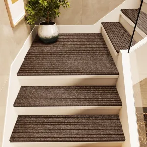 Stair Treads for Concrete Steps/Wooden Steps for Outdoor/Indoor, Stair Mats Non Slip Washable, Mud and Water Resistant Rug, Cuttable Carpet Rubber Bottom Stair Treads for Pet Dog, Elders and Kids ( Co