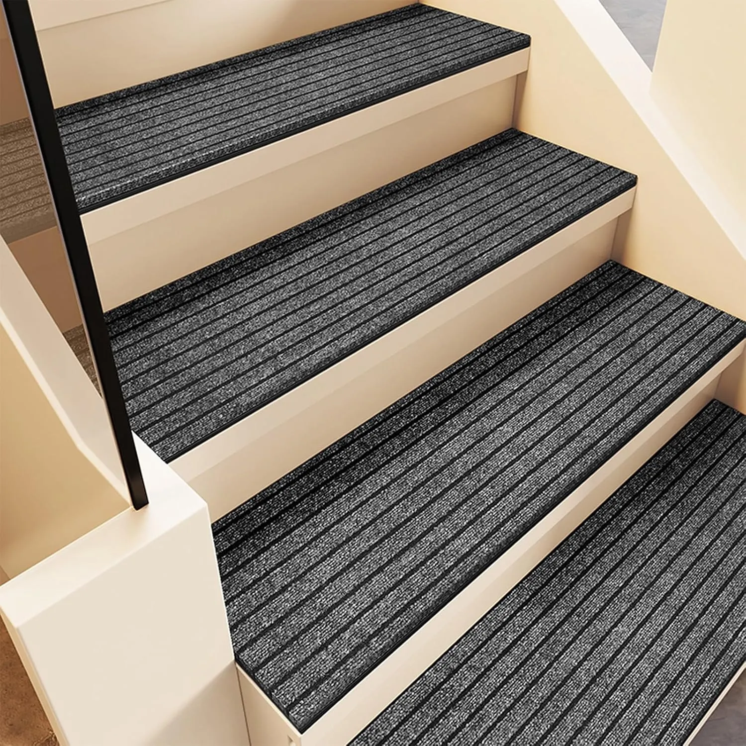 Stair Treads for Concrete Steps/Wooden Steps for Outdoor/Indoor, Stair Mats Non Slip Washable, Mud and Water Resistant Rug, Cuttable Carpet Rubber Bottom Stair Treads for Pet Dog, Elders and Kids ( Co