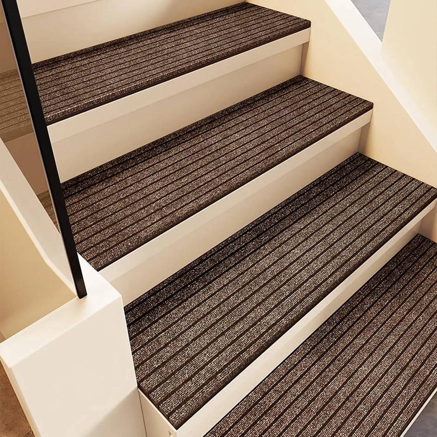Stair Treads for Concrete Steps/Wooden Steps for Outdoor/Indoor, Stair Mats Non Slip Washable, Mud and Water Resistant Rug, Cuttable Carpet Rubber Bottom Stair Treads for Pet Dog, Elders and Kids ( Co