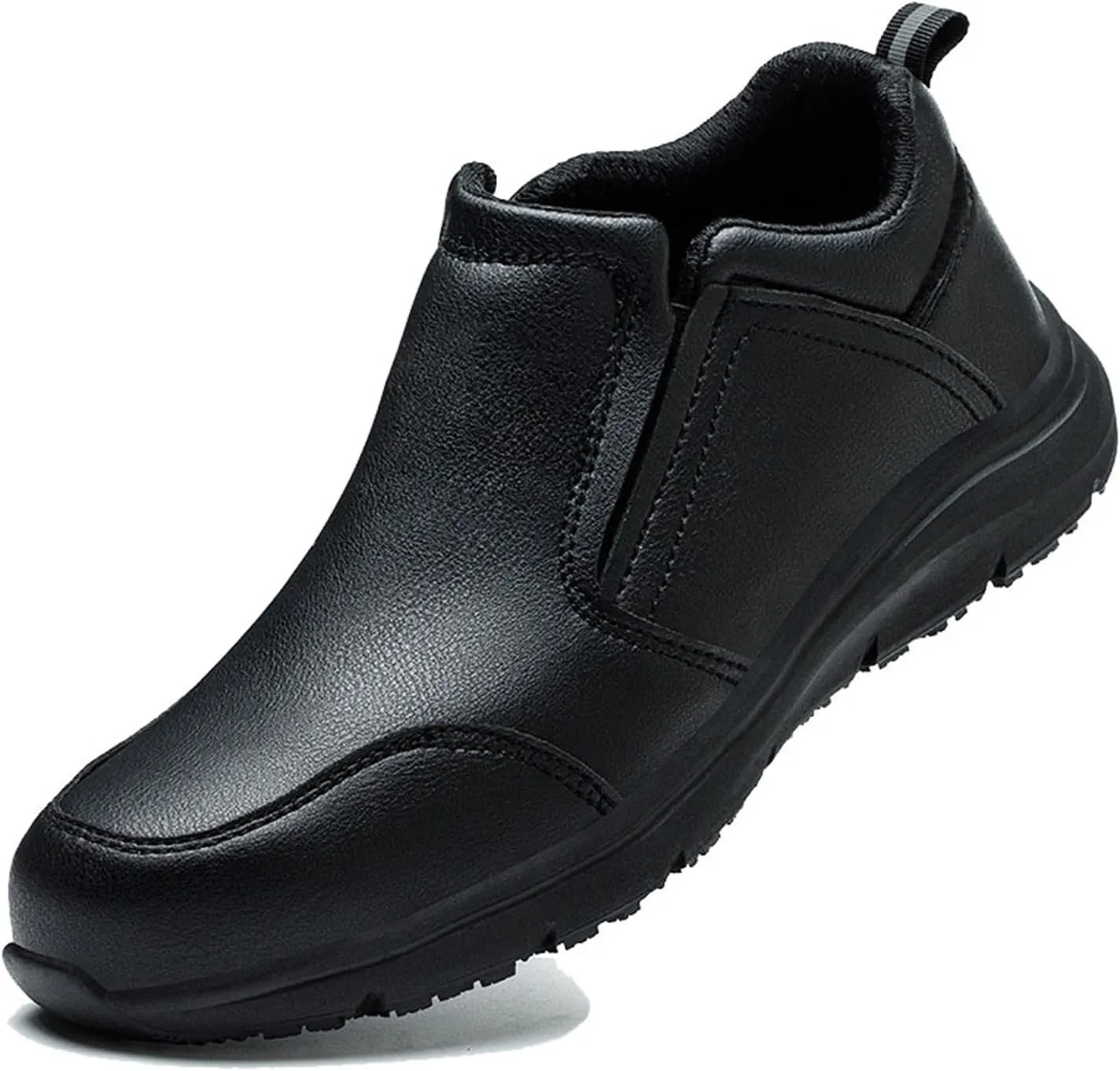 Steel Toe Anti-Smash Puncture-Proof Chef Safety Oil Resistant Work Shoes for Men, Non Slip Waterproof Food Service Kitchen Chef Restaurant Service Shoes, for Camping and Yard Work