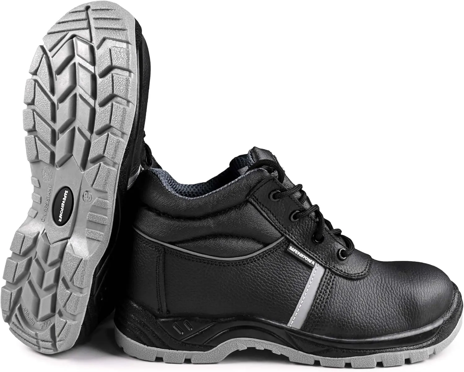 Steel Toe Boots for Men, Slip-Resistant Puncture Proof Safety Work Boots with Breathable Lining, Leather Shoes for Industrial Construction, Hiking