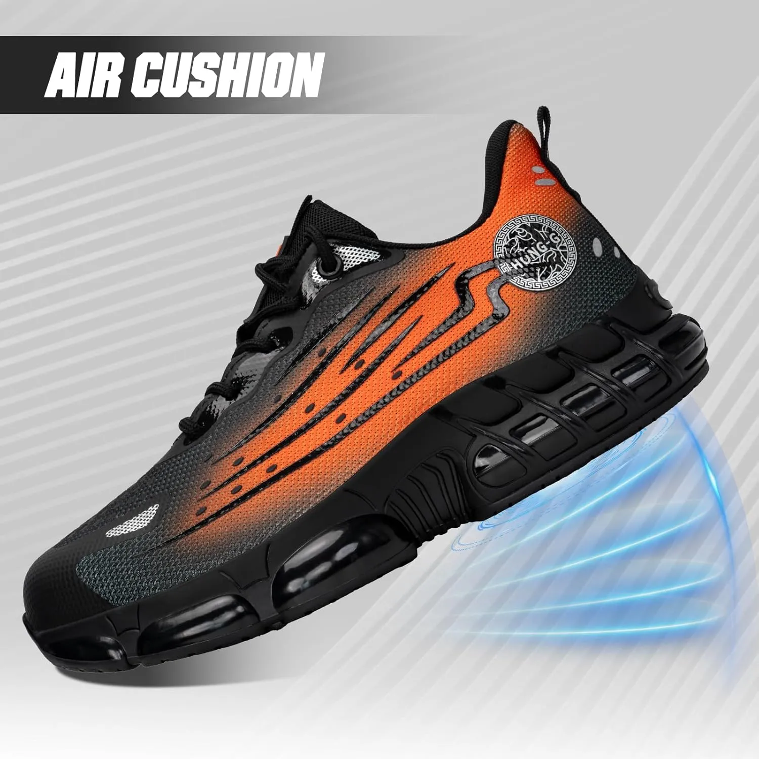 Steel Toe Shoes for Men Women Safety Work Sneakers Indestructible Comfortable Lightweight Breathable Construction Sneakers Anti Smashing Puncture Proof Air Cushion