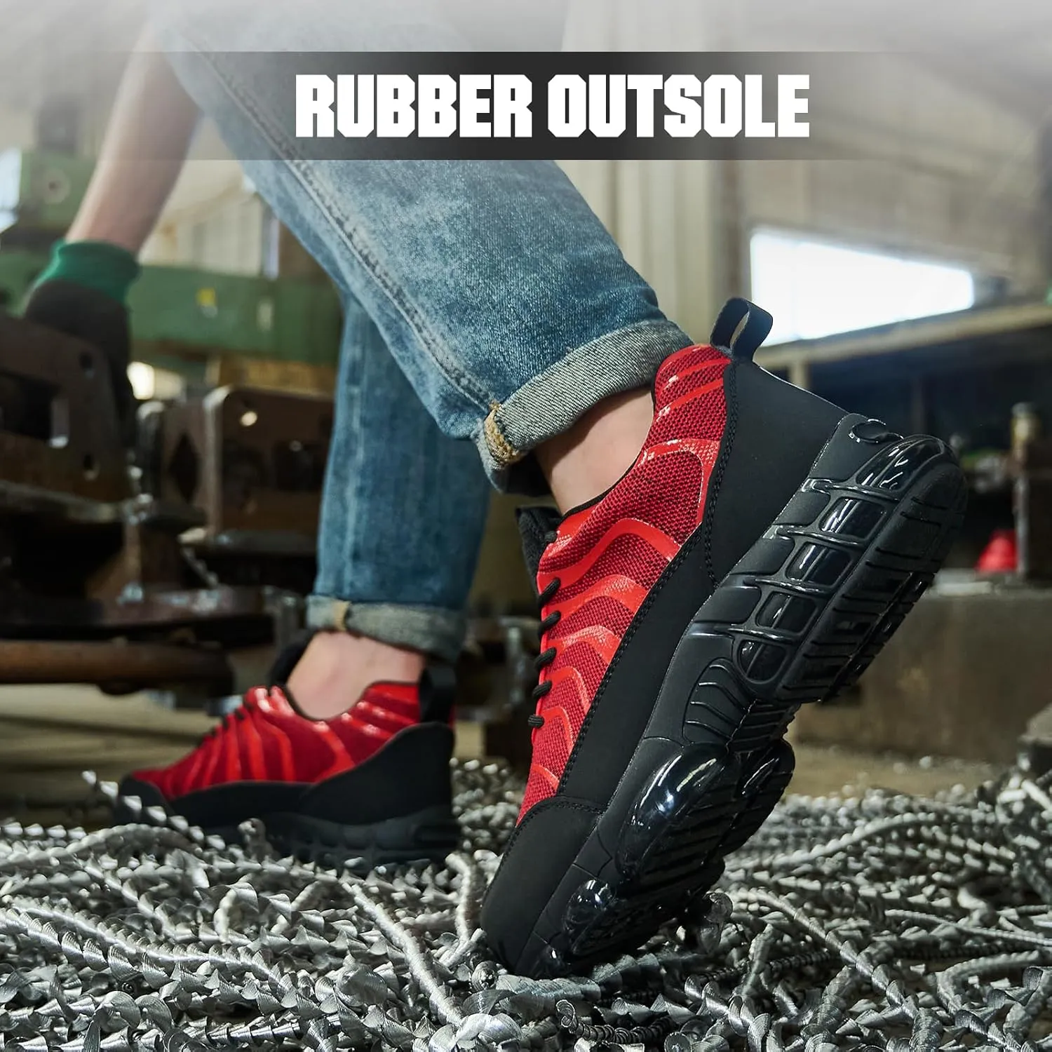 Steel Toe Shoes for Men Women Safety Work Sneakers Indestructible Comfortable Lightweight Breathable Construction Sneakers Anti Smashing Puncture Proof Air Cushion