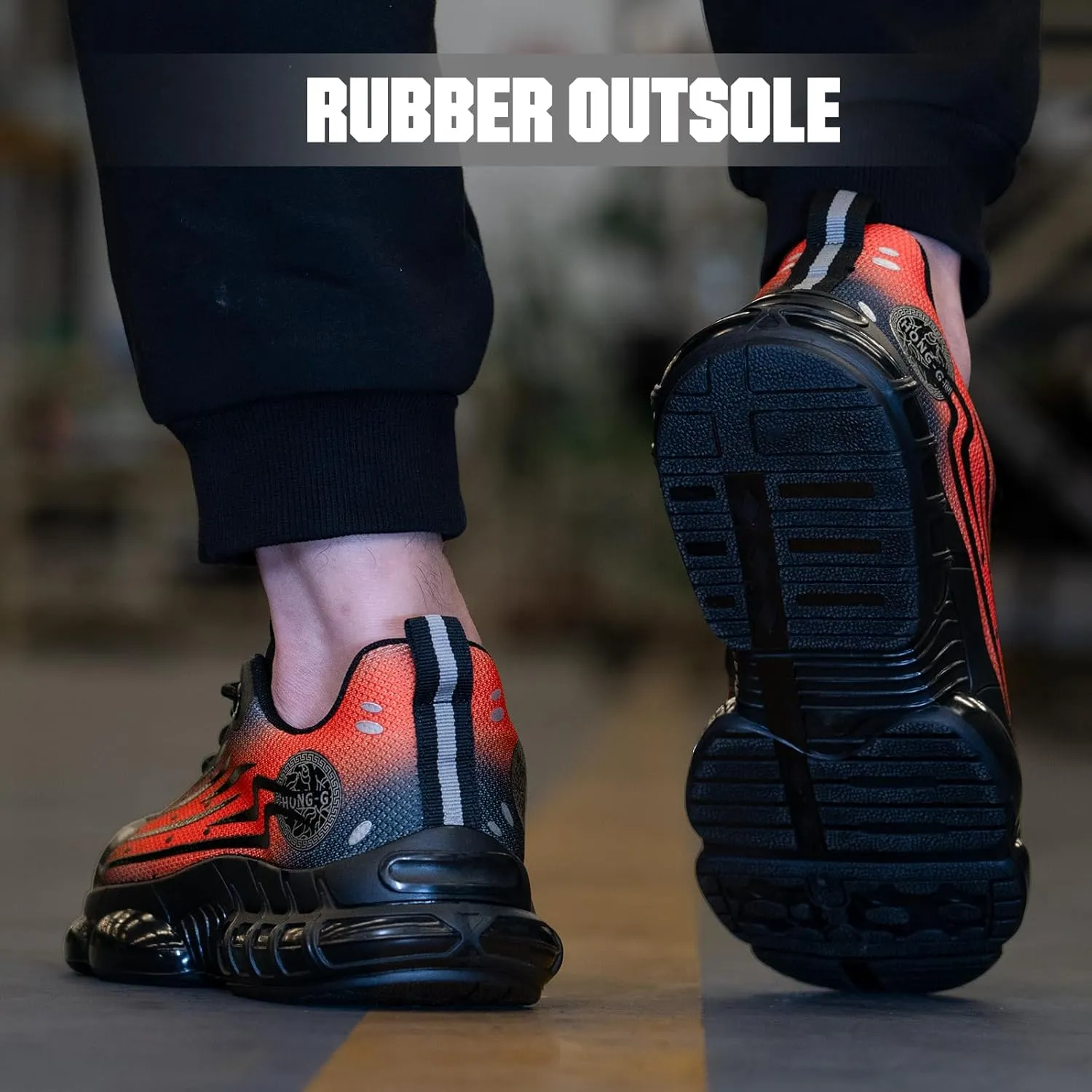 Steel Toe Shoes for Men Women Safety Work Sneakers Indestructible Comfortable Lightweight Breathable Construction Sneakers Anti Smashing Puncture Proof Air Cushion