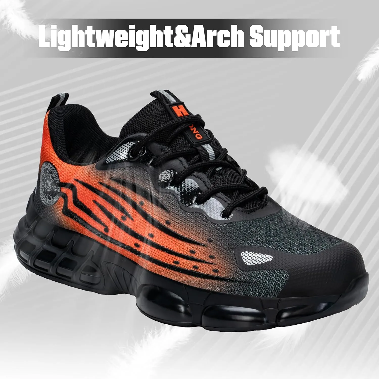 Steel Toe Shoes for Men Women Safety Work Sneakers Indestructible Comfortable Lightweight Breathable Construction Sneakers Anti Smashing Puncture Proof Air Cushion