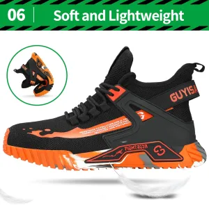 Steel Toe Shoes for Men Work Safety Shoes Industrial Construction Shoes Mid Cut Industrial Boot Work Sneakers Comfortable Lightweight Safety Shoes for Work