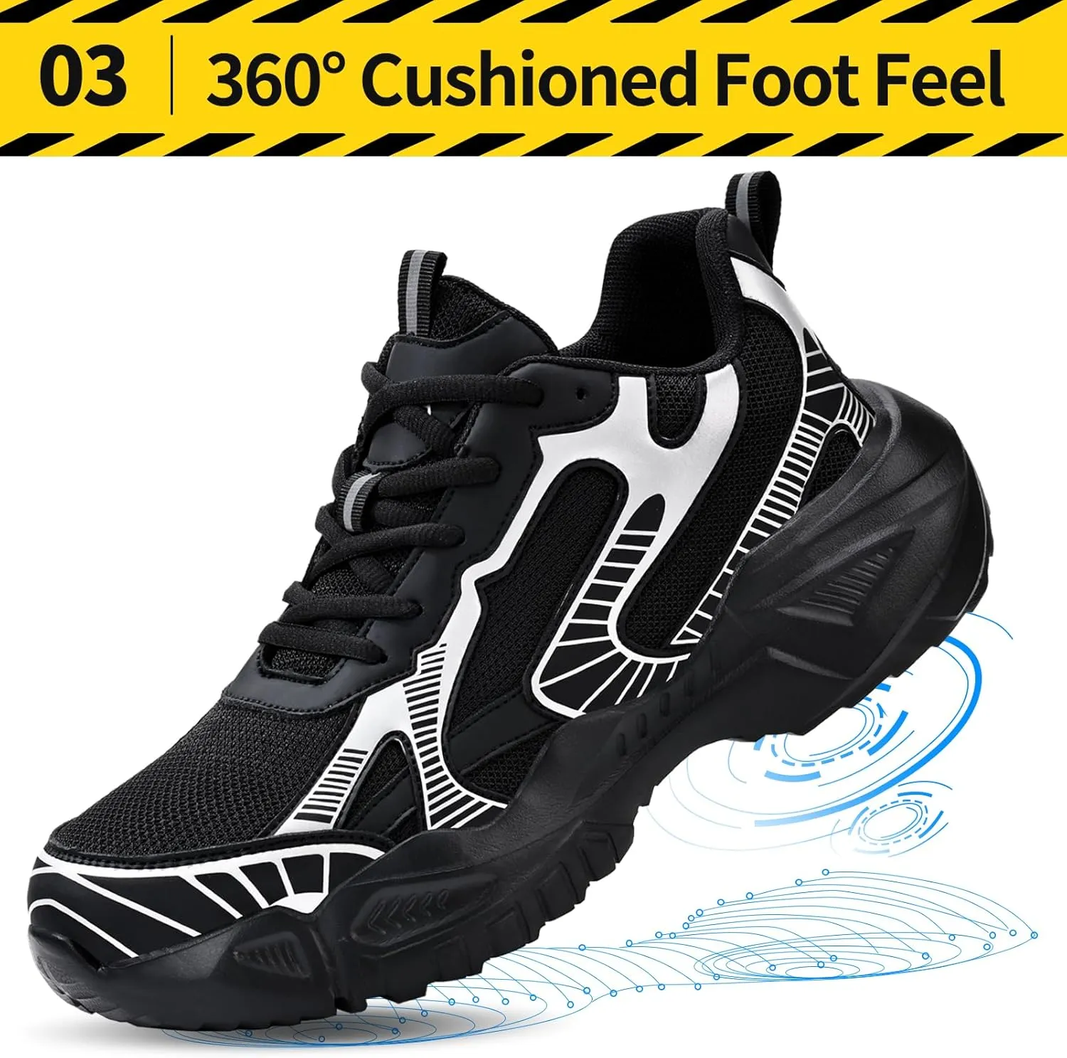 Steel Toe Shoes for Men Work Safety Shoes Industrial Construction Shoes Mid Cut Industrial Boot Work Sneakers Comfortable Lightweight Safety Shoes for Work