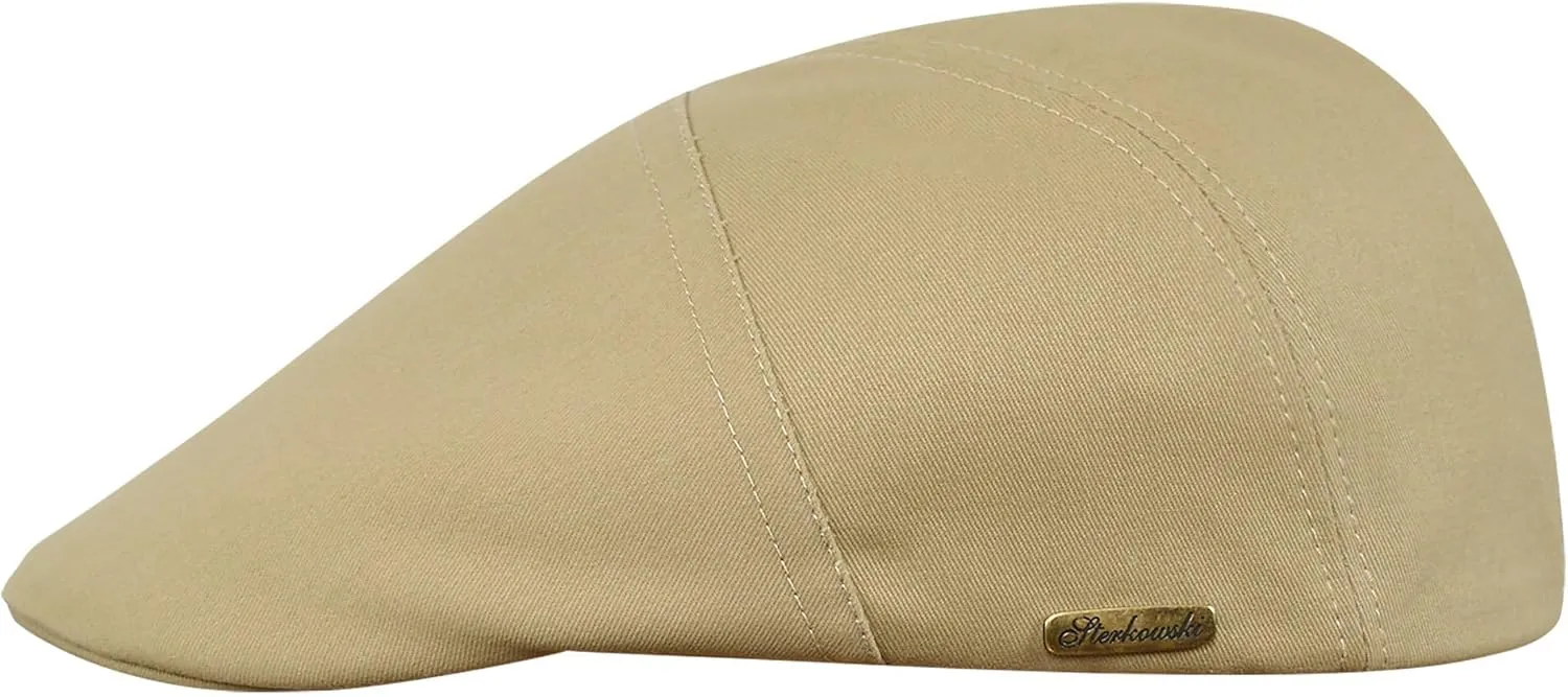 Sterkowski Ivy Five Cap | 100% Softened Cotton Flat Cap for Men | Breathable Airy 5 Panels Cap Without Lining