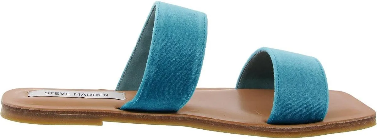 Steve Madden Womens LEA Lightweight Velvet Slide Sandals