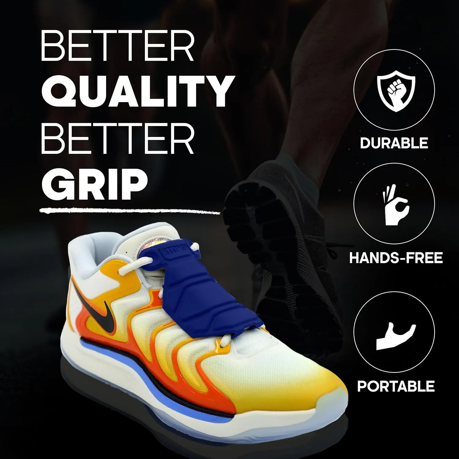 STOMP Athletics: Traction Shoe Armor - Lightweight Grip Enhancer for Basketball Shoes - Instant Shoe Traction from The Top of Your Laces - Flexible Fit & Easy to Clean