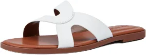 Stratuxx Kaze Womens Flat Sandals Flat Slide Sandals White,Black, Brown,Metallic Flat Sandals Leopard