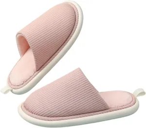 Striped anti slip flat cotton slippers Ladies and gentlemen's home slippers, warm plush cotton slippers