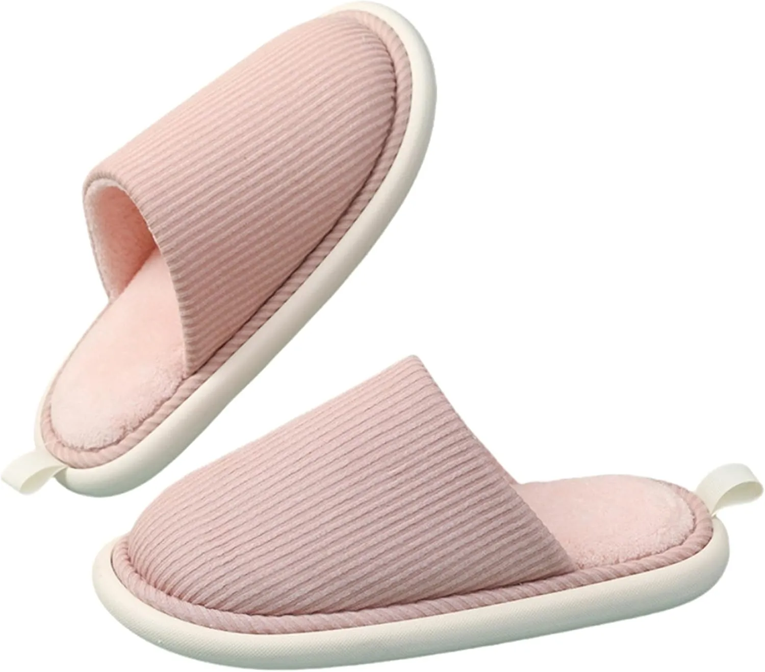 Striped anti slip flat cotton slippers Ladies and gentlemen's home slippers, warm plush cotton slippers