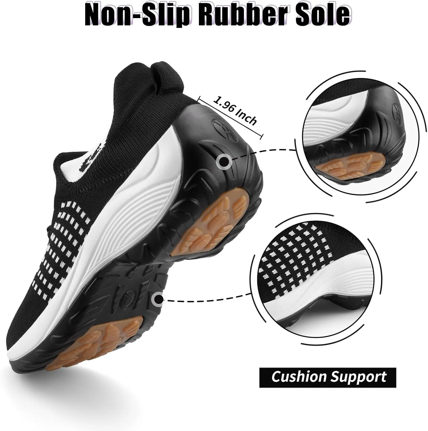 STUNAHOME Orthopedic Sneakers Breathable Women Walking Shoes Slip on Trainers Women's Comfortable Casual Ladies Athletic Shoe Thick Bottom