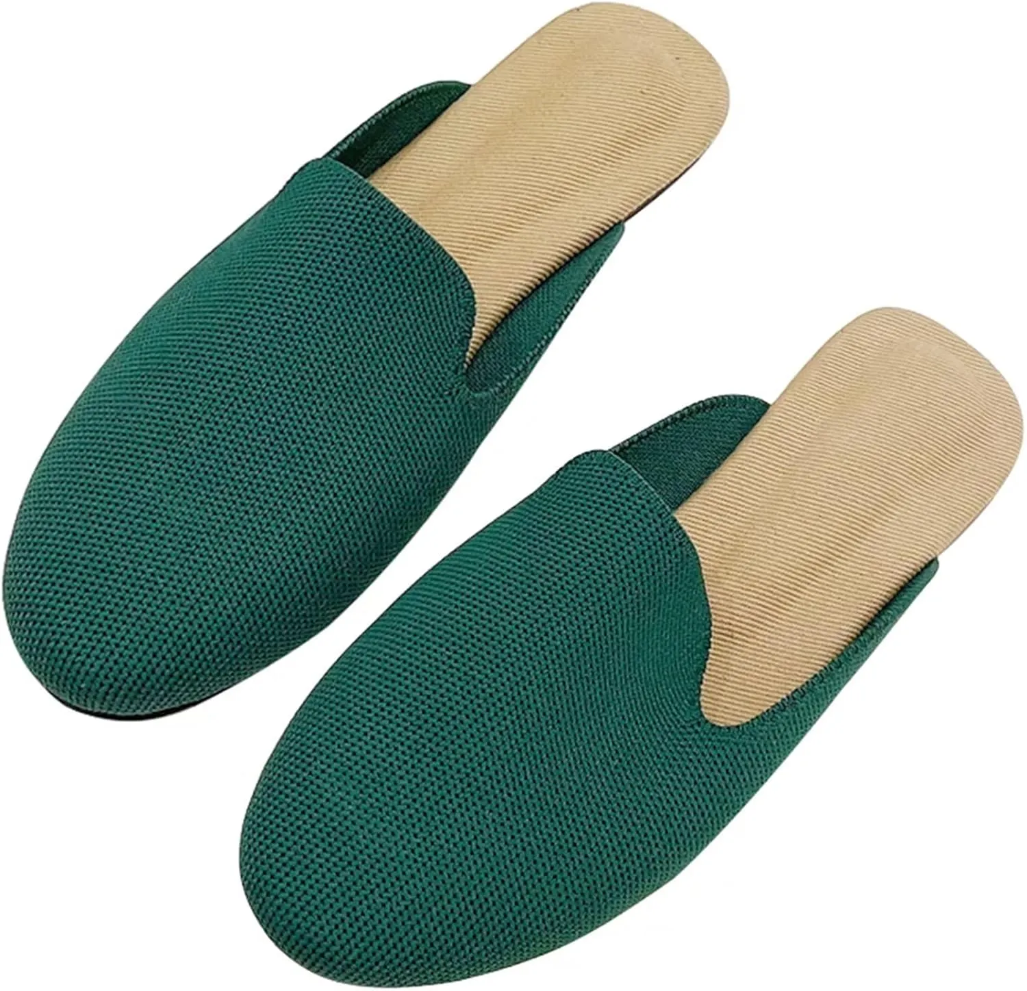 Stunner Women's Mules Shoes Breathable Kintted Round Toe Backless Slides Mules Shoes