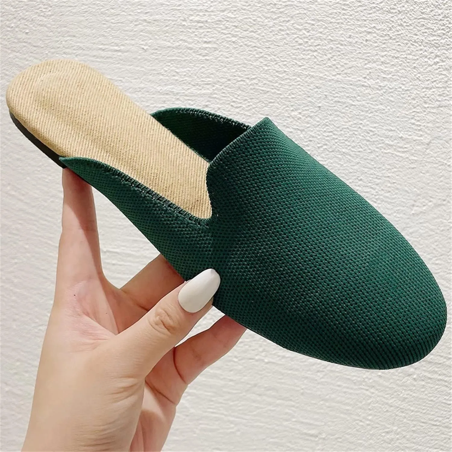 Stunner Women's Mules Shoes Breathable Kintted Round Toe Backless Slides Mules Shoes