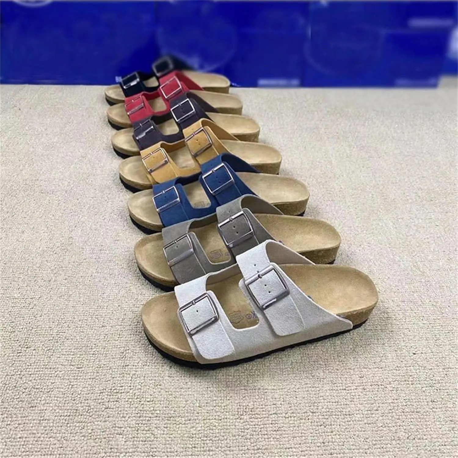 Suede Sandals Beach Essentials Womens Sandals Memory Foam Vacation Essentials Slide Footwear Summer Adjustable Sandals
