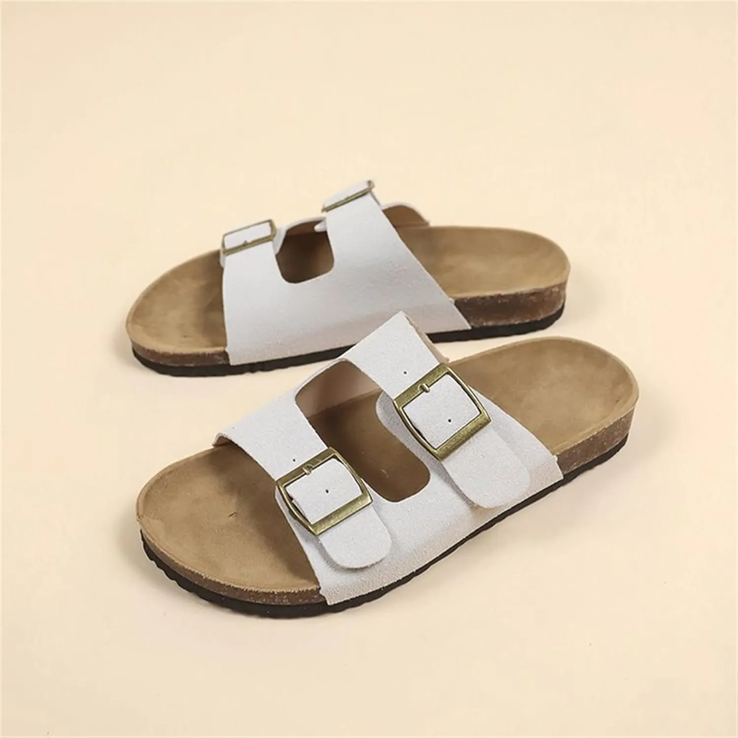 Suede Sandals Beach Essentials Womens Sandals Memory Foam Vacation Essentials Slide Footwear Summer Adjustable Sandals