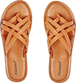 Summer Brown Vegan Casual Flat Sandals