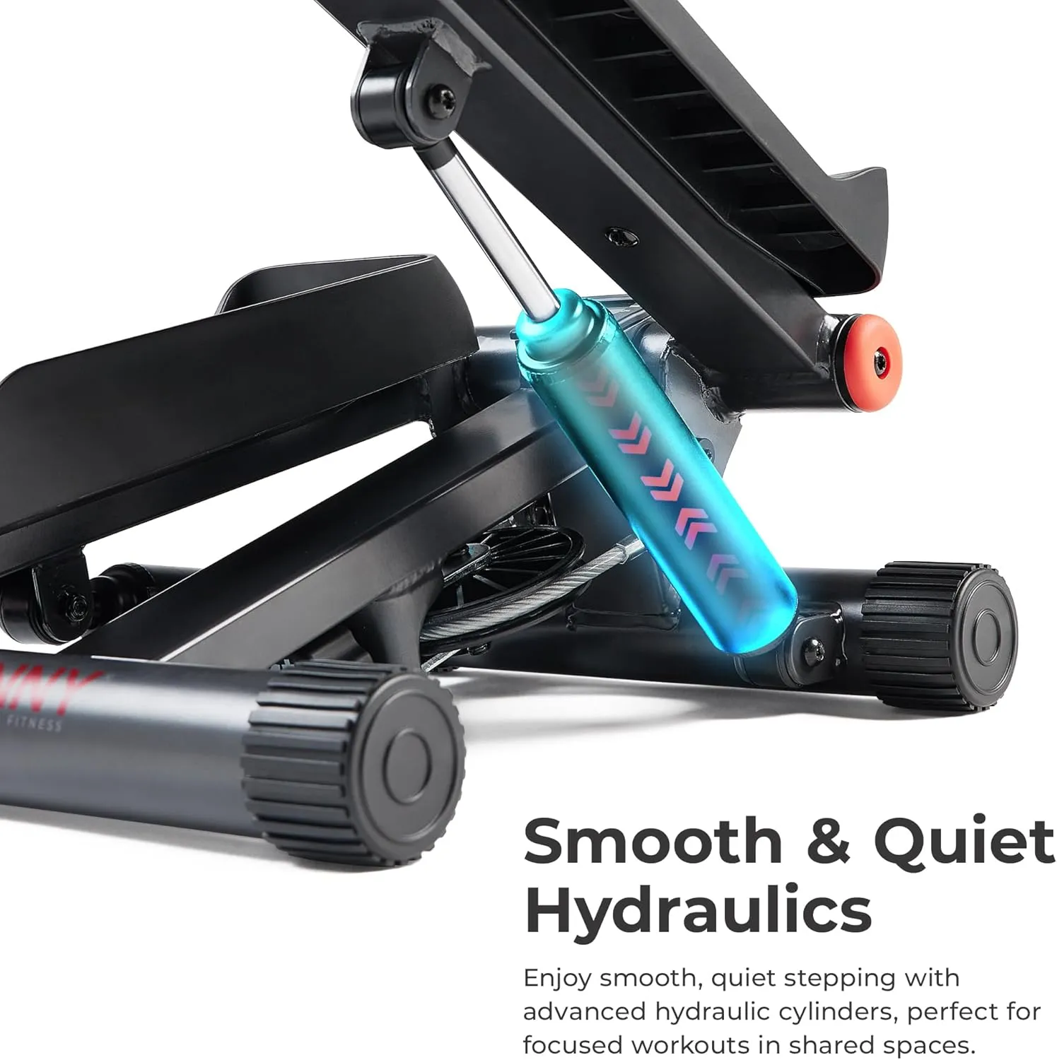 Sunny Health & Fitness Mini Stepper for Exercise at Home, Stair Step Workout Machine with Resistance Band, Fullbody Cardio, Upgraded Over 300lb Weight Capacity, Optional Free SunnyFit App Connection