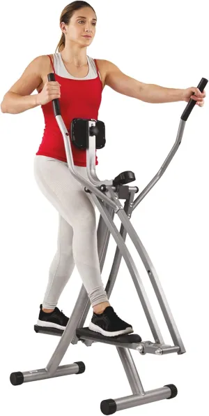 Sunny Health & Fitness Smart Air Walker Elliptical, Low-Impact 30-Inch Stride Home Glider Machine, Senior Cross Trainer for Indoor Cardio Exercise, Free SunnyFit App Bluetooth Connection- SF-E902SMART