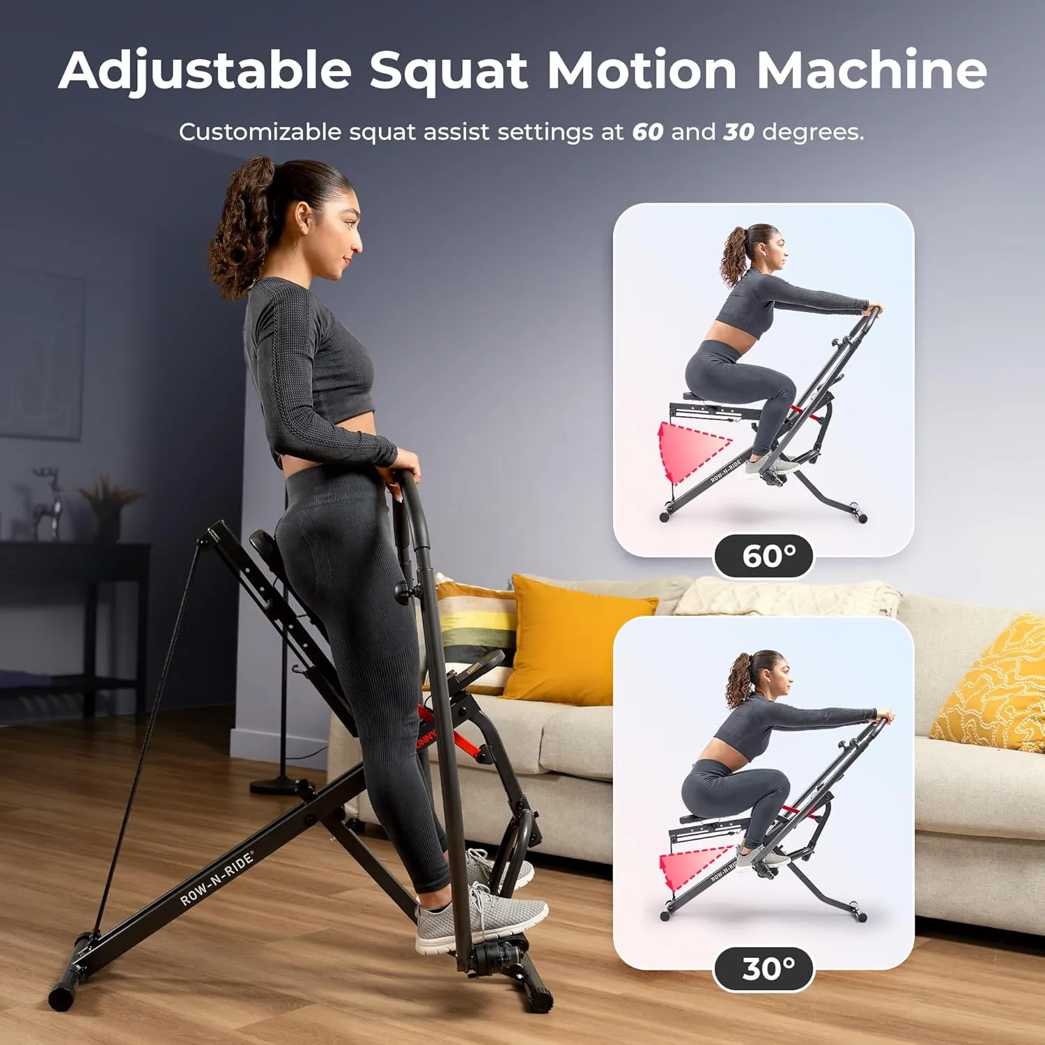 Sunny Health & Fitness Smart Compact Full Motion Rowing Machine, Full-Body Workout, Low-Impact, Extra-Long Rail, 350 LB Weight Capacity and Optional Free SunnyFit® App Enhanced Connectivity