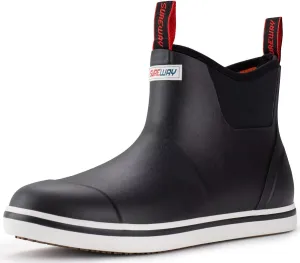 SUREWAY Men's Deck Boots Professional Non-Slip Fishing & Ankle Boating Boot Waterproof Rain Boots, Lightweight Neoprene Rubber Deck Boots