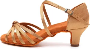 SWDZM Women's Ballroom Dance Shoes Satin Latin Salsa Professional Practice Dancing Shoes