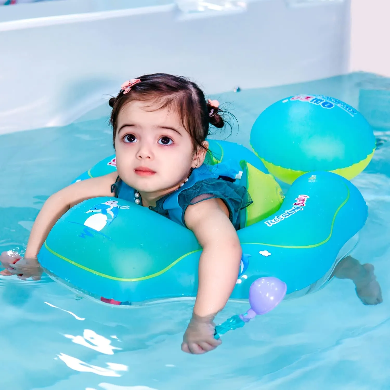 Swimming Ring with Adjustable Seat Pocket,Baby Swimming Pool Floats,Removable Floating Ball,New Upgrade Baby Swim Ring for Ages 6-36 Months Infant Toddler