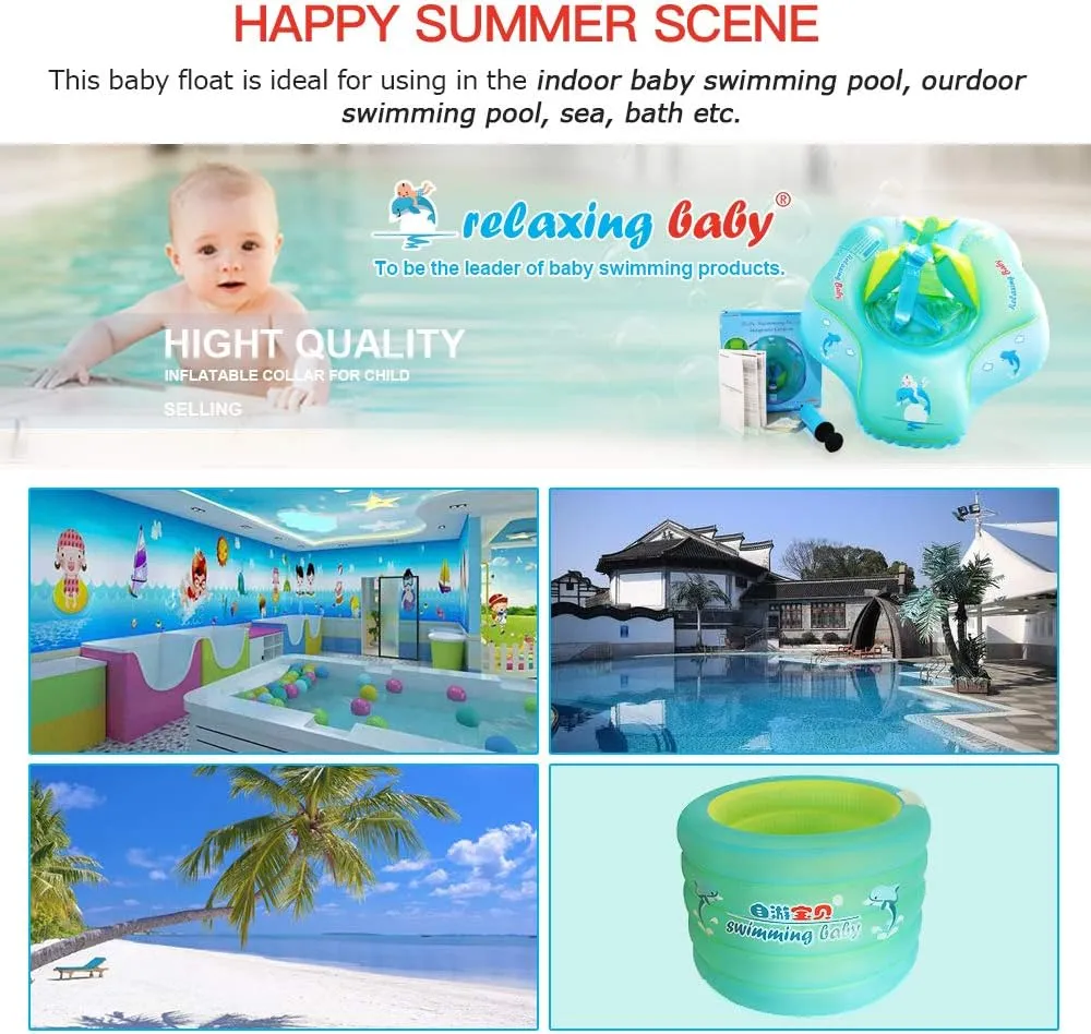 Swimming Ring with Adjustable Seat Pocket,Baby Swimming Pool Floats,Removable Floating Ball,New Upgrade Baby Swim Ring for Ages 6-36 Months Infant Toddler