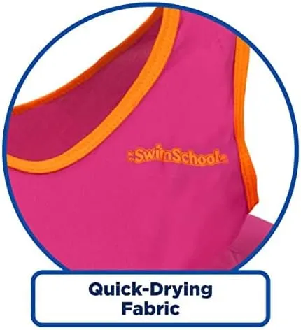 SwimSchool TOT Swim Trainer Vests for Toddlers Ages 2-4 – Boys/Girls – Multiple Colors/Styles – Learn to Swim Pool Floaties