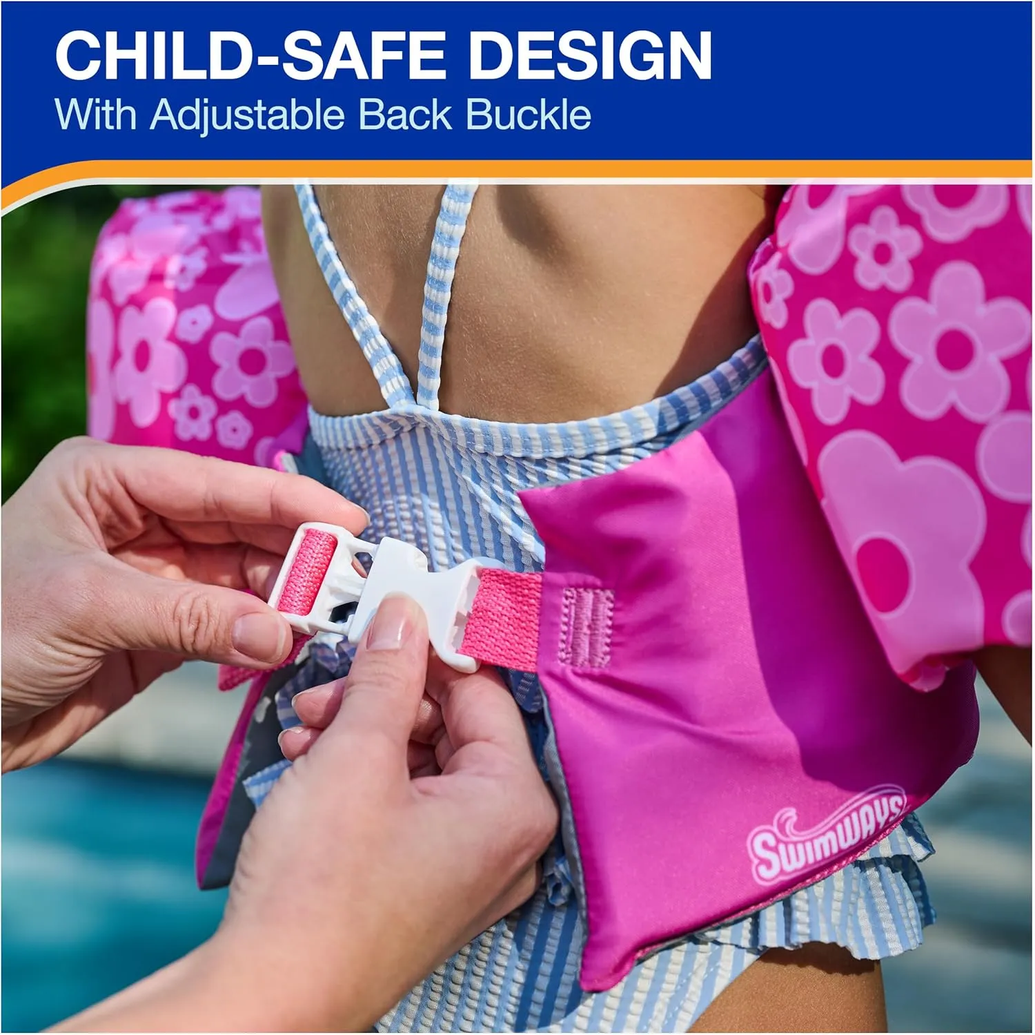 SwimWays Barbie Swim Trainer, US Coast Guard Approved Life Vest Kids Swim Vest, Arm Floaties & Life Jackets for Kids 33-55 lbs, Barbie