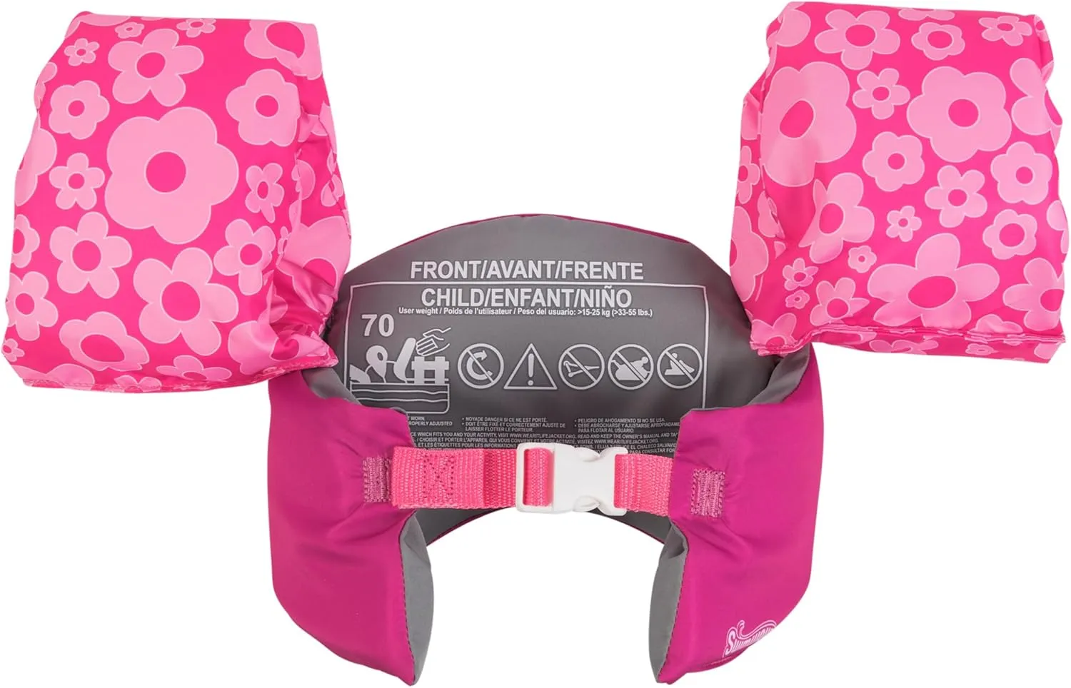 SwimWays Barbie Swim Trainer, US Coast Guard Approved Life Vest Kids Swim Vest, Arm Floaties & Life Jackets for Kids 33-55 lbs, Barbie