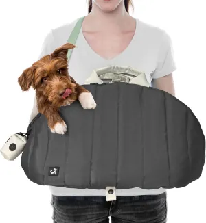 Sytopia Dog Bag Carrier for Small and Medium Dogs, Waterproof and Washable, Travel Pets Purse up to 20 Lbs, Car Seat & Bed, Adjustable Leashes, Monet Grey