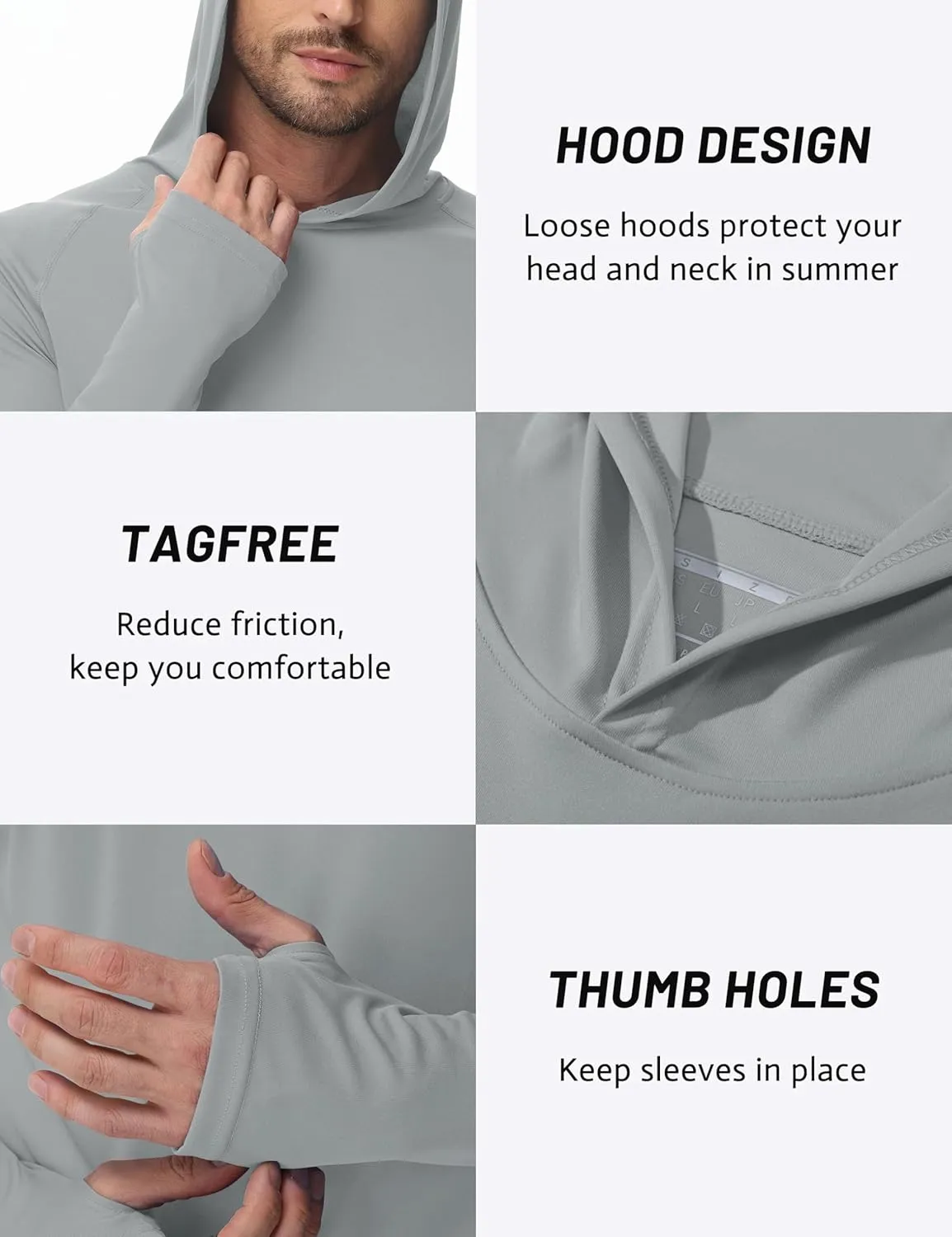 TACVASEN Men’s Sun Protection Shirts UPF 50  Rash Guard for Men Long Sleeve Lightweight SPF UV Hoodie Swimming Hiking