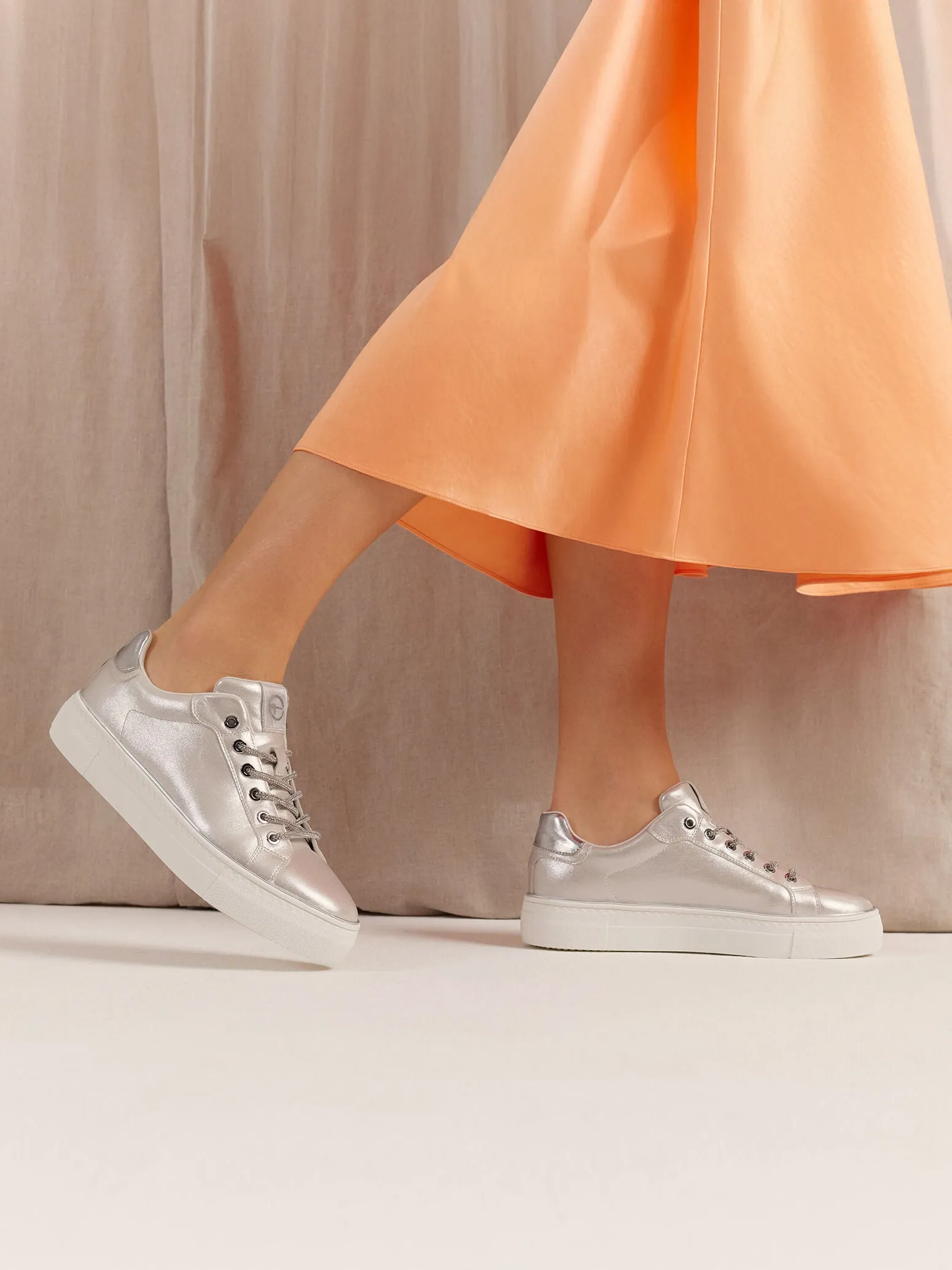 Tamaris White Pearl Slip On Trainer