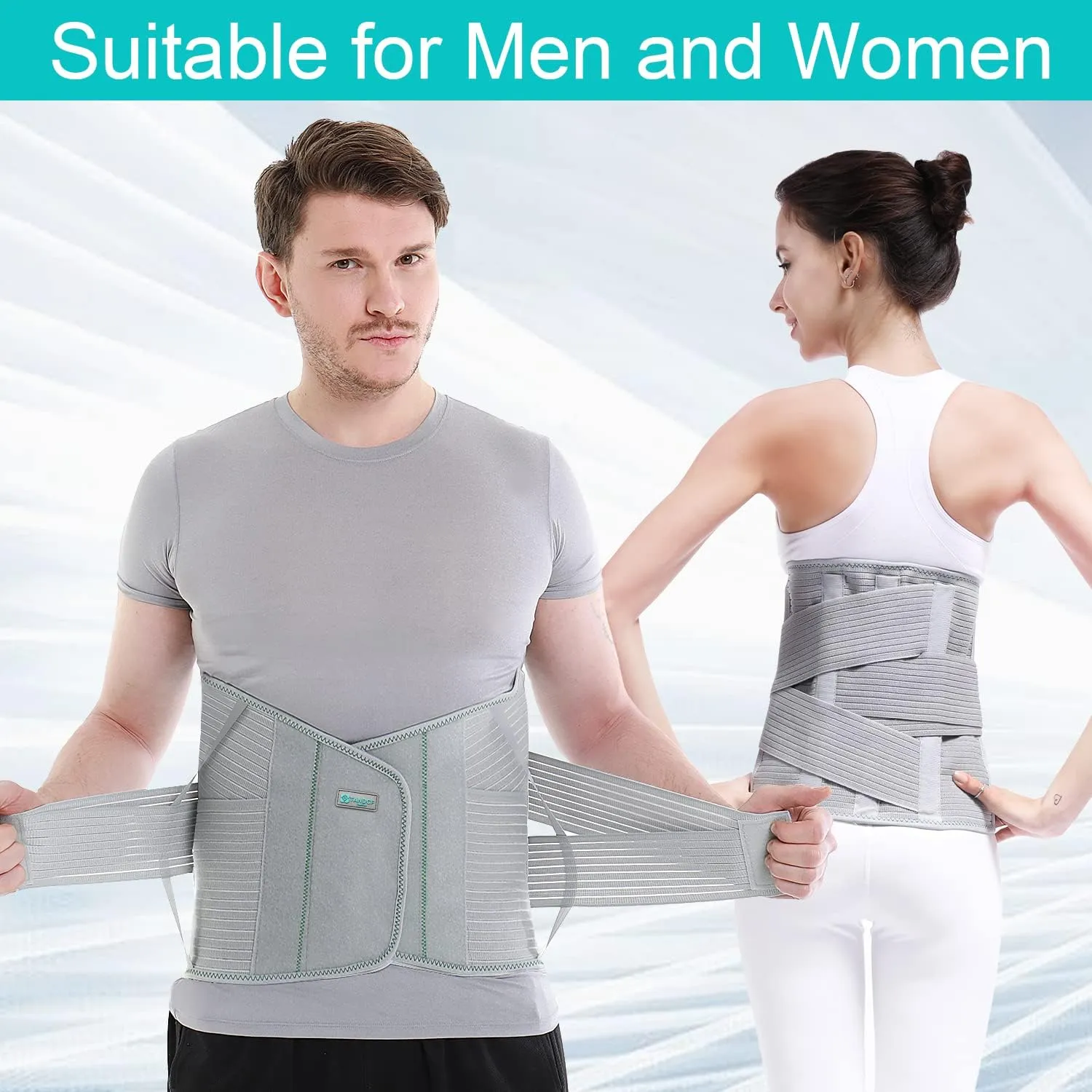TANDCF Back Support,Entire Back Brace, Lumbar Support Belt for Women & Men, Adjustable Waist Trainer Belt for Entire Back Pain Relief, Keeps Your Spine Straight and Safe(XXL)
