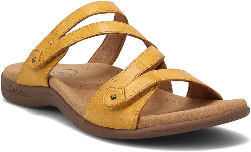 Taos Double U Premium Leather Women's Sandal - Stylish Adjustable Strap Design with Arch Support, Cooling Gel Padding for All-Day Enjoyment and Walking Comfort