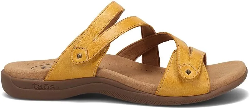 Taos Double U Premium Leather Women's Sandal - Stylish Adjustable Strap Design with Arch Support, Cooling Gel Padding for All-Day Enjoyment and Walking Comfort