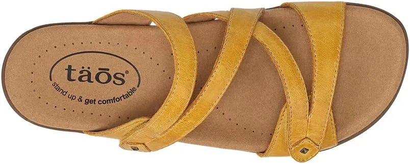 Taos Double U Premium Leather Women's Sandal - Stylish Adjustable Strap Design with Arch Support, Cooling Gel Padding for All-Day Enjoyment and Walking Comfort