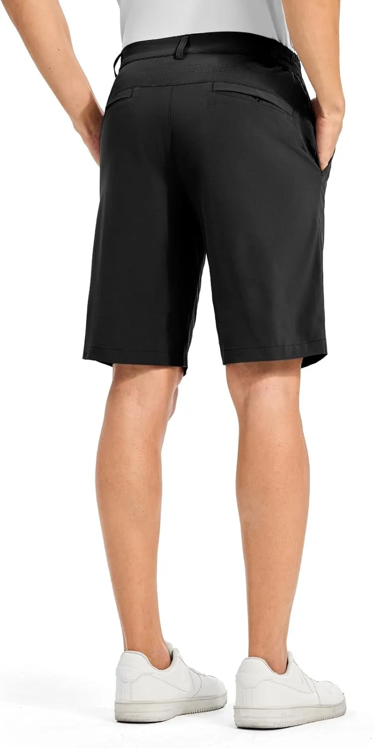 TBMPOY Men's Golf Shorts 10" Quick Dry Lightweight Stretch Dress for Flat Front Work Casual Hiking Shorts with 4 Pockets