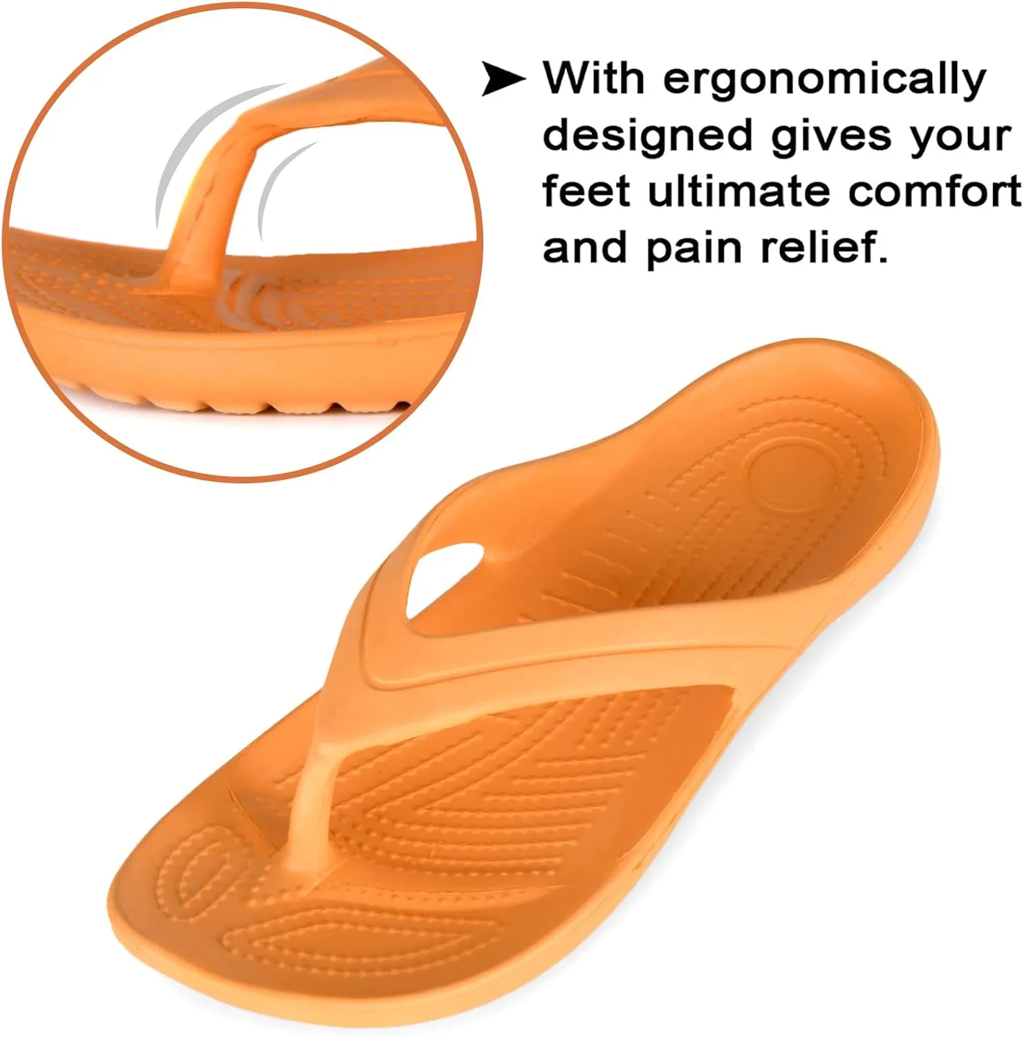 Temi Women's Flip Flops,Soft Lightweight Sandals for Women Anti Slip Casual Slippers Shower Beach Pool Bathroom Flat Slides Shoes