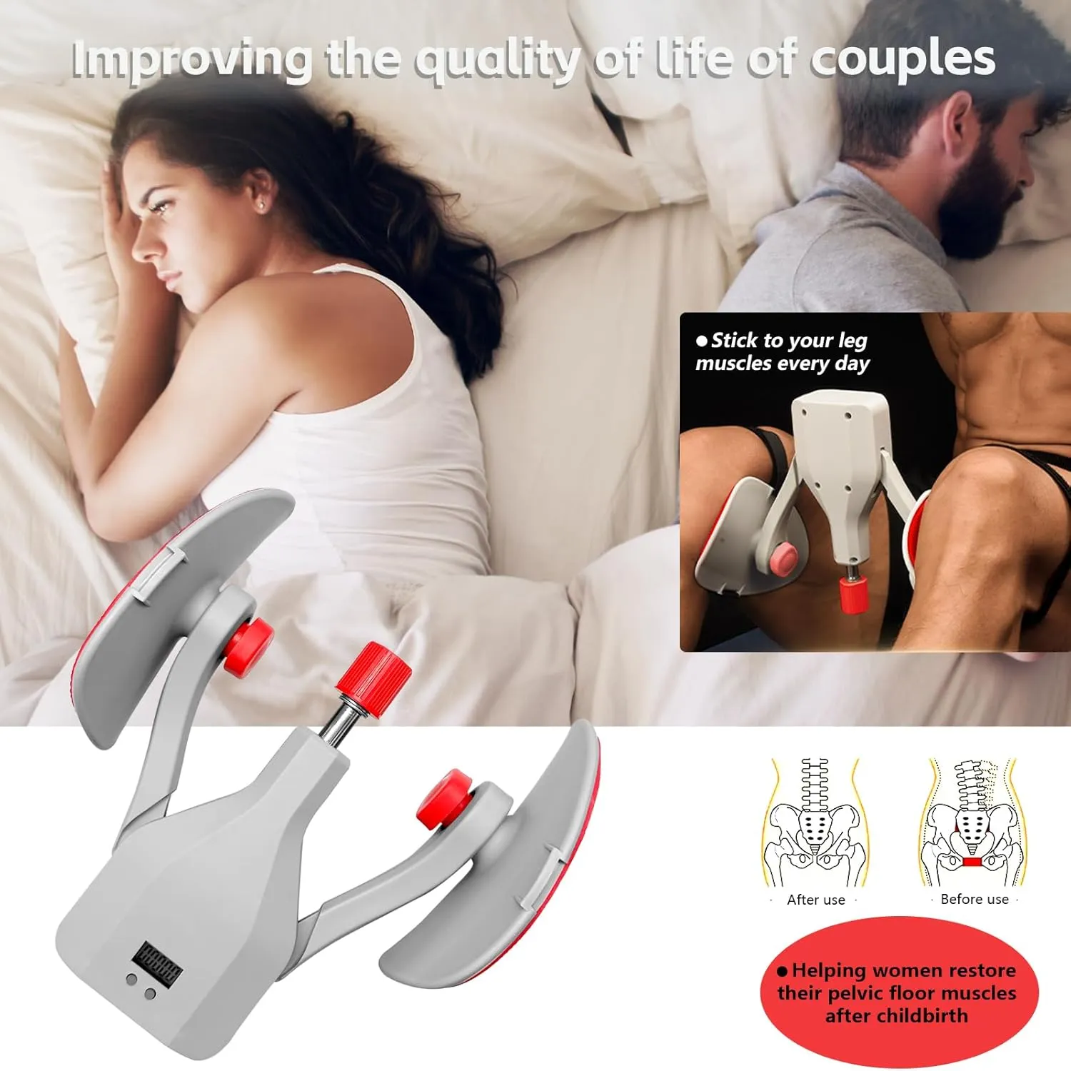 Thigh Master Hip Trainer Kegel Exerciser, Hip Trainer Exercise Equipment,Adjustable Leg and Inner Thigh Strength Exercise Equipment，Legs Workout Equipment for Men ， Kegel Exercise Products for Women