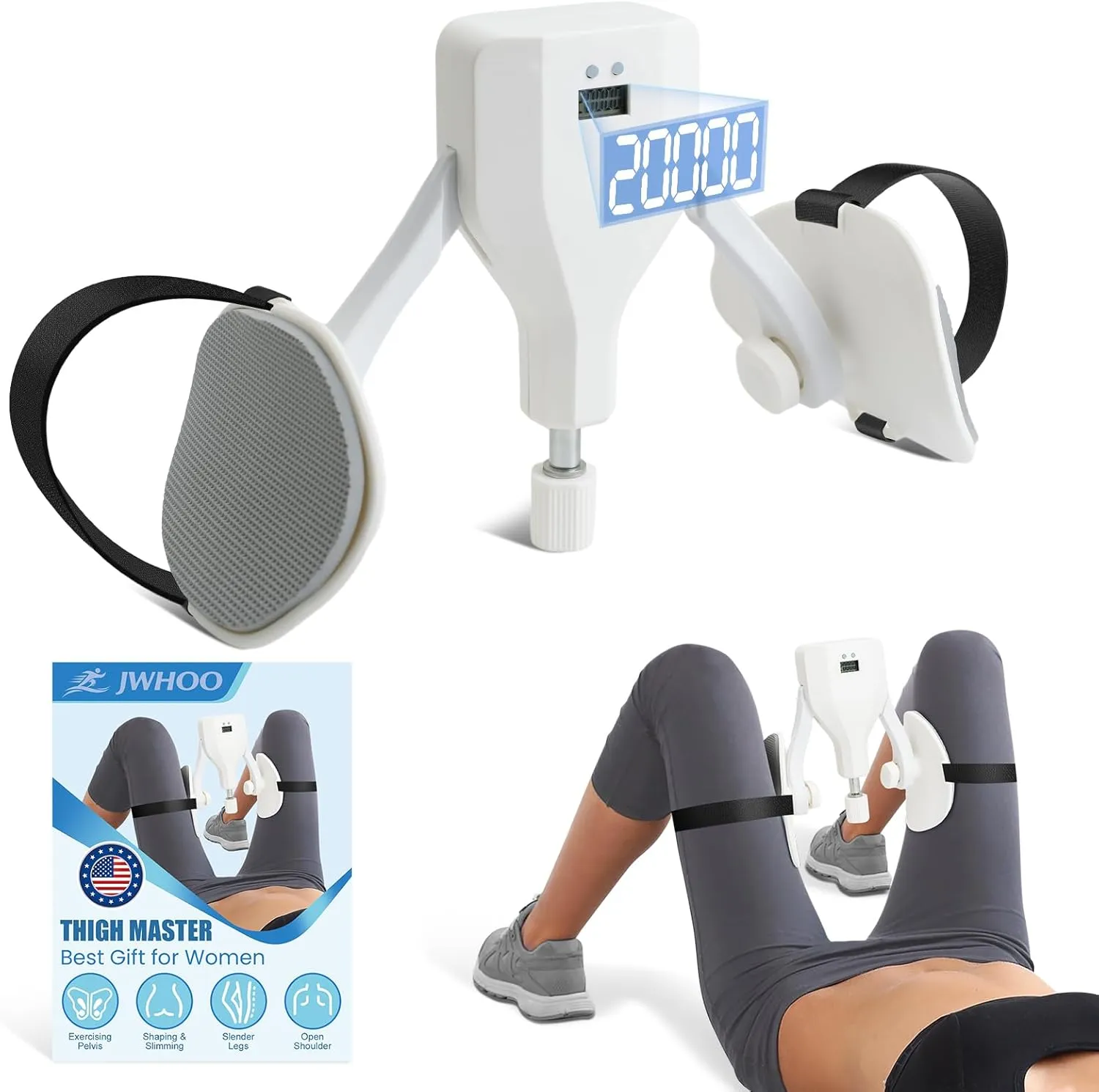 Thigh Master Thigh Exerciser - 22/44/110 Lb Pelvic Floor Kegel Thigh Trainer Toner for Postpartum, Inner Thigh Exercise Equipment, Easy to Use at Home, Office, Travel, Gym