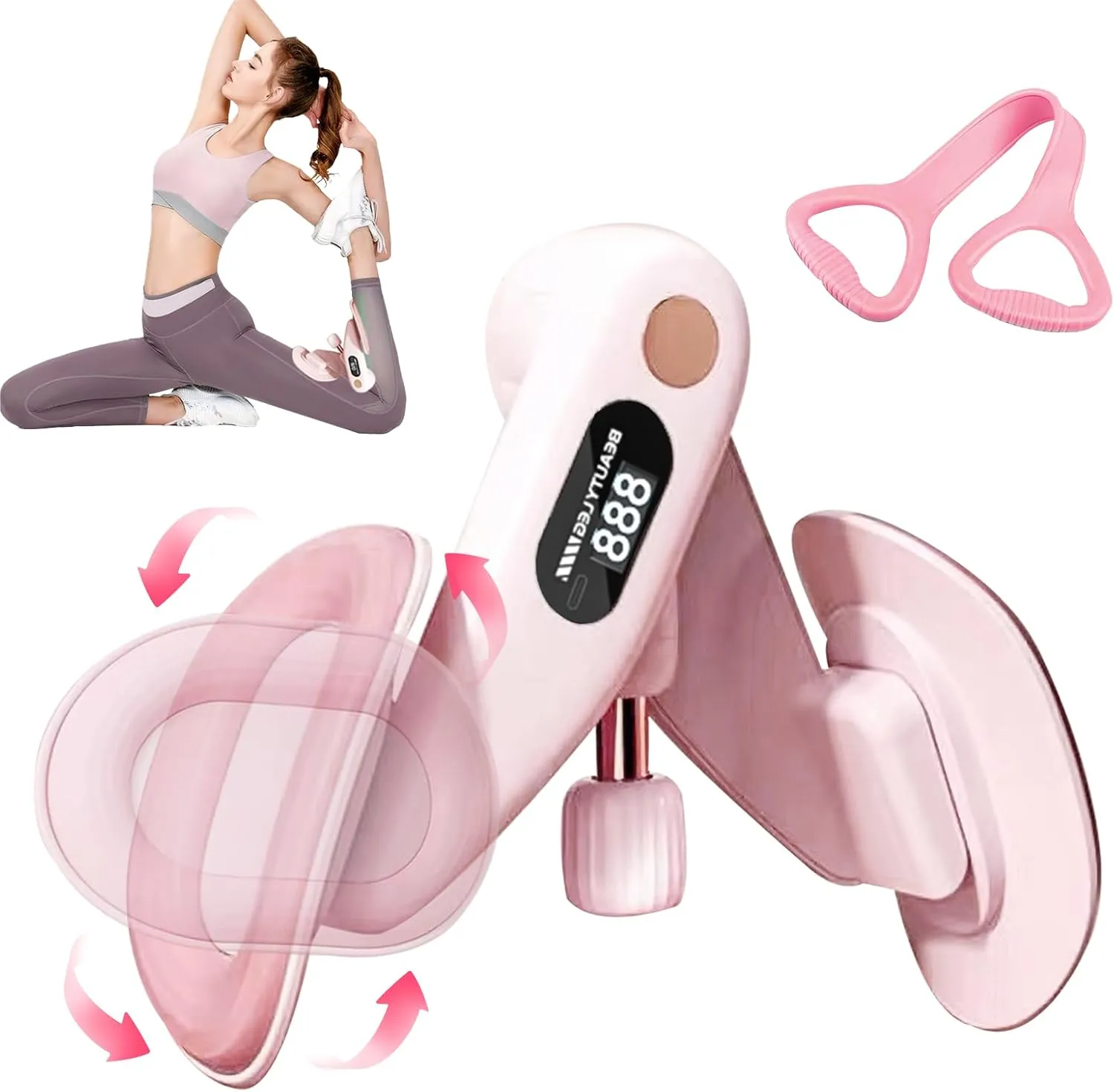Thigh Master Thigh Exerciser for Women,Non-Slip Silicone Pads Enhanced Resistance Hip and Pelvis Trainer, Inner Thigh Exercise Equipment Kegel Exercise Products for Women Home Gym