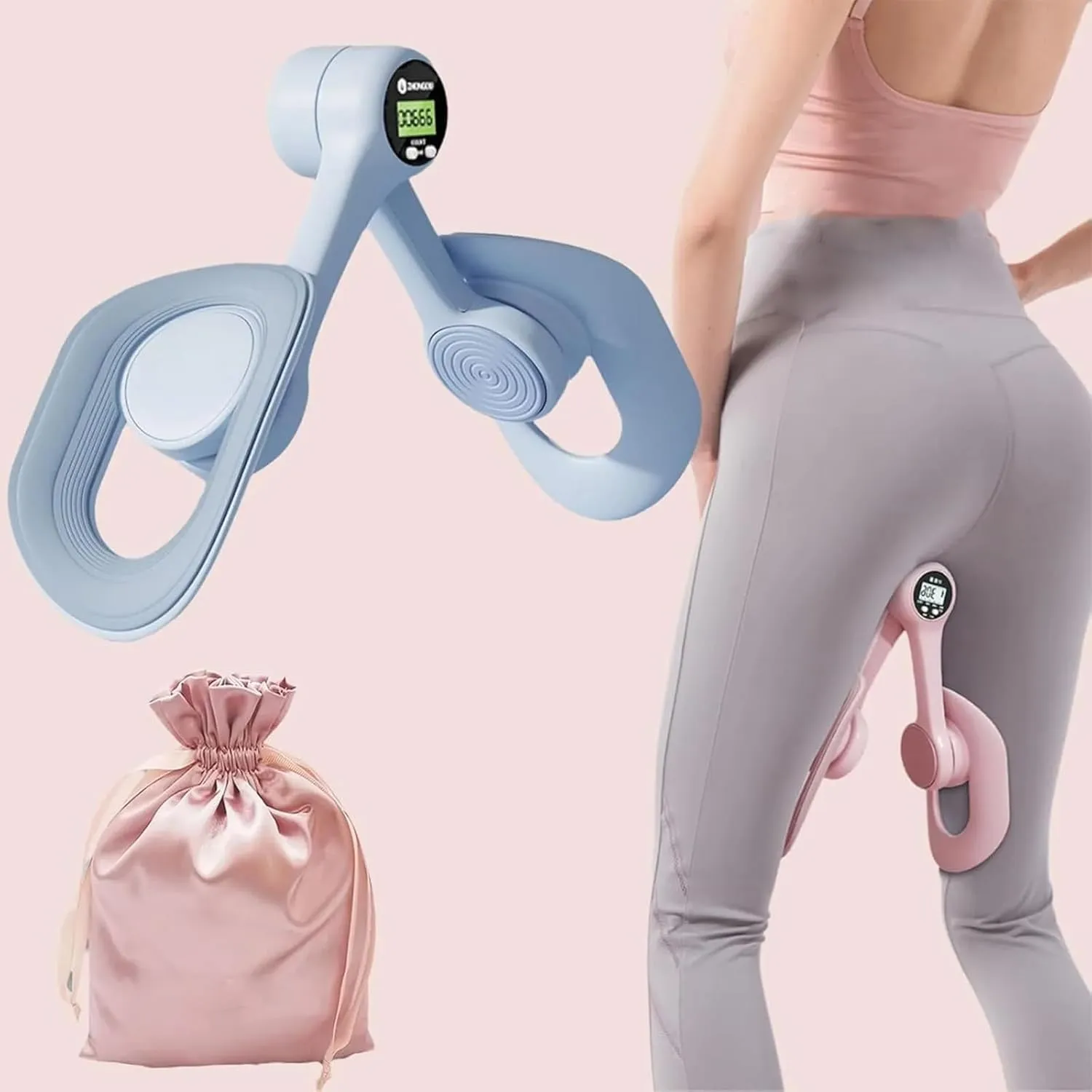 Thigh Master, Upgraded Pelvic Floor Strengthening Exercise Devices, Booty Trainer for Women, Thigh Slimmer, Inner Thigh Exerciser Workout Equipment for Home (Blue)
