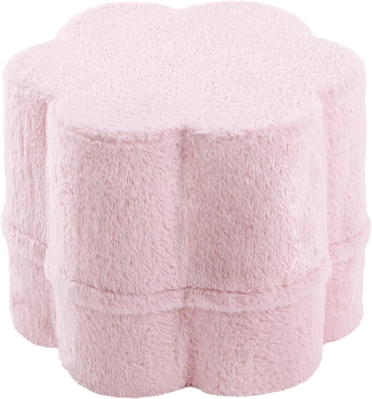 Tiita Floral Pouf Ottoman, Foot Stools Ottoman with Foam Chunk Filling, Puff Foot Rest for Couch, Living Room, Kids Room, Pink