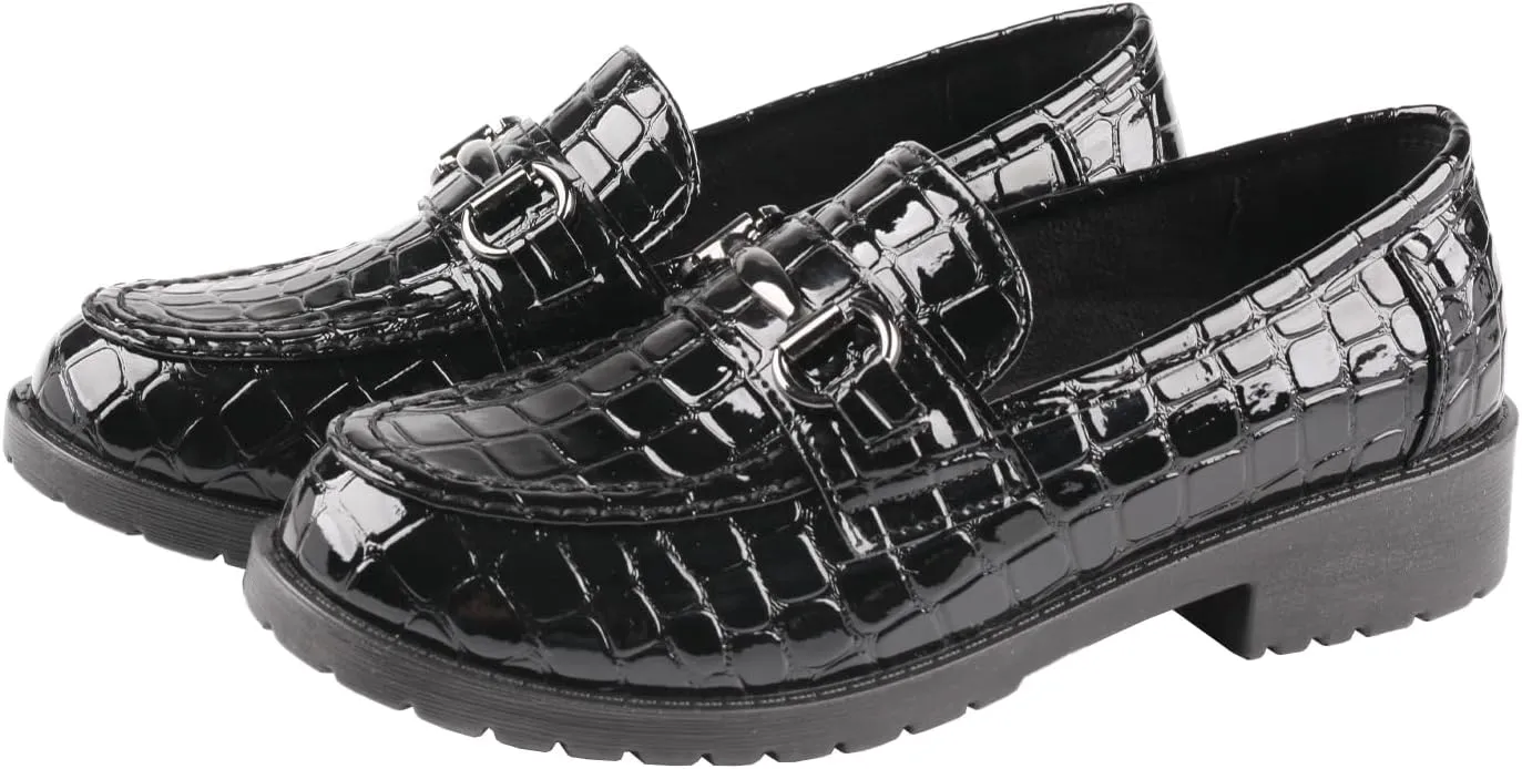 TMA EYES Women's Fashion Pointed-Toe Loafers Comfort Retro Lace-up Leather Shoes with Rivet Decor Versatile Commuting Shoes