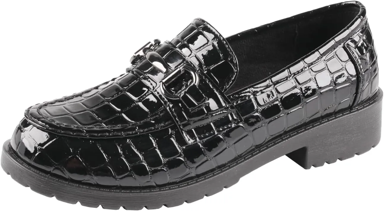 TMA EYES Women's Fashion Pointed-Toe Loafers Comfort Retro Lace-up Leather Shoes with Rivet Decor Versatile Commuting Shoes