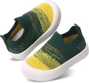 Toddler Summer First Walking Shoes Breathable Non-Slip Soft Sole Wide Toddler Shoes Tennis Sneakers Knitted Mesh Elastic Sock Shoes for Baby Boy Girl Outdoor Indoor Walker Shoes